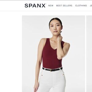 NWT SPANX Fit-to-You V-Neck Tank Red